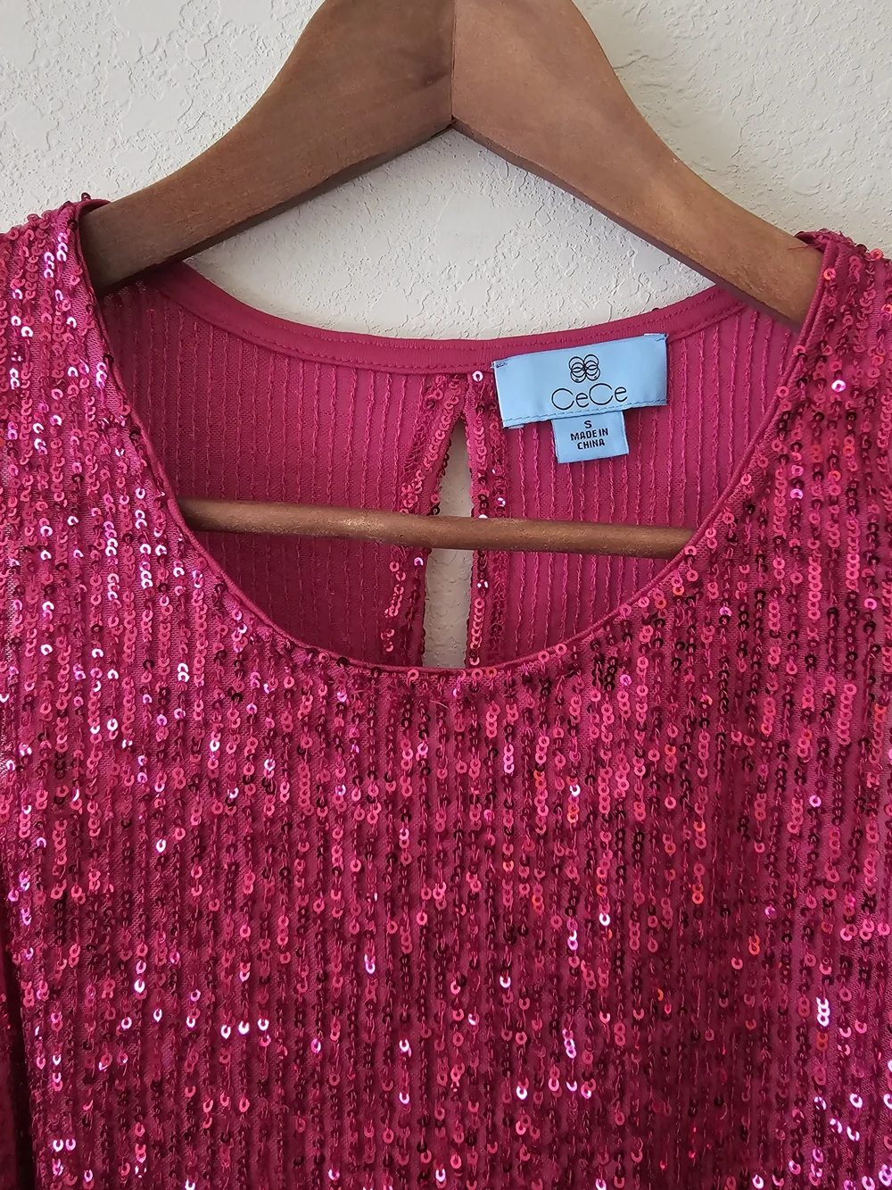 CeCe S Pink Sequin Tank Top EUC